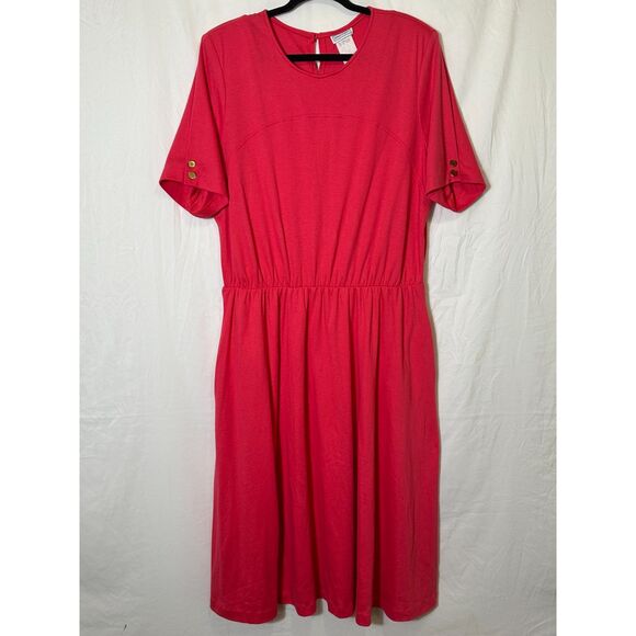 Impromptu Women's Vintage Jersey Knit Plus Size Dress Size 24 With Pockets - Picture 1 of 5